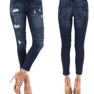 KanCan Jeans Womens Juniors Size 5 26 in Distressed Skinny Raw Hem KC8201SD